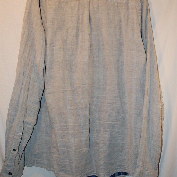 Men's Grey Cotton Eddie Bauer Long Sleeve Button Down Classic Fit 2XLT - Picture 4 of 7